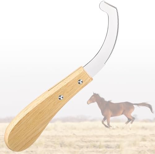 Bot Egg Knife for Horses, Horse Farrier Tool Grooming Bugs, Stainless Steel Blade with Wood Handle, Precision Grooming Tool for Bot Egg Removal