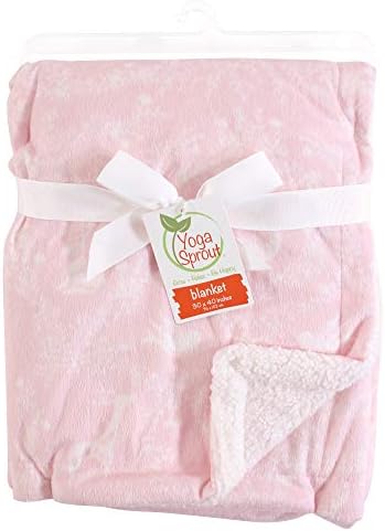 Yoga Sprout Mink Blanket with Sherpa Backing, Lace Garden (Pack of 2)