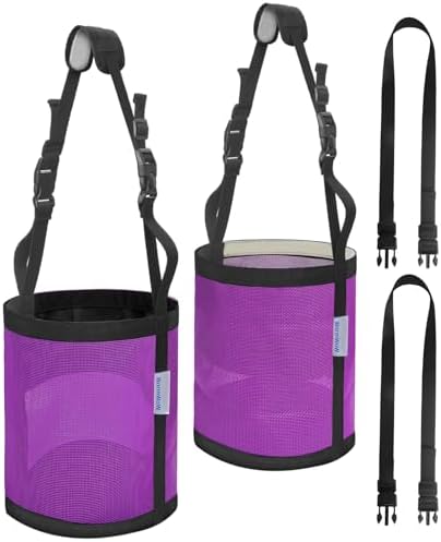 Horse Feed Bag Pack of 2 (Reinforced Bottom Edging), Feed Bags for Horses with Ventilation Mesh, Comfort Nose Pad Neck Pad, Adjustable Strap, Spill Proof Design for Feeding Grain, Supplements