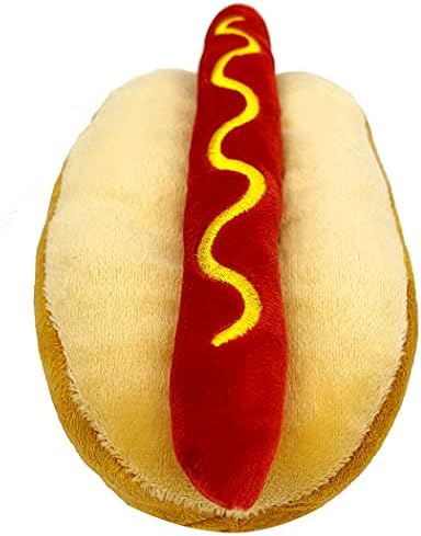 NFL Pittsburgh Steelers HOT Dog Plush Dog & CAT Squeak Toy - Cutest HOT-Dog Snack Plush Toy for Dogs & Cats with Inner Squeaker & Beautiful Football Team Name/Logo