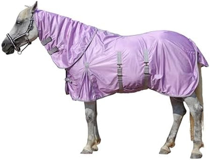 LEAFOREST Horse Fly Sheet with Neck Cover & Belly Band Mesh UV Protection