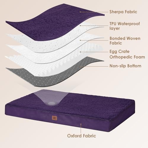 EHEYCIGA Orthopedic Dog Bed Extra Large with Removable Washable Cover, 47IN