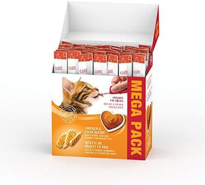 Catit Creamy Lickable Cat Treat, Healthy Cat Treat, Chicken & Liver, 50 Pack
