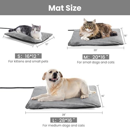 Outdoor Heating Pad for Dog，Heating Pet Bed for Small, Medium, Large and Dogs/Cats - Auto Temperature Control Outdoor Heated Pet Pad. (XL -28 x 16 inch)