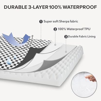 JOEJOY Dog Bed for Medium Dogs, Large Orthopedic Dog Bed with Removable Washable Cover, Cute Modern Plush & Memory Egg Crate Foam Dog Bed, 30 x 20 inch, Grey