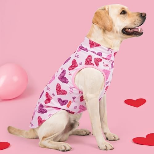 KYEESE 3Pack Valentines Dog Sweater, Stretchy Dogs Sweater Medium Size Dog, Warm Medium Pet Sweaters, Soft Large Pet Sweaters, Turtleneck Pets Clothes for Large Dogs, Comfy Pets Shirt Vest, 2XL
