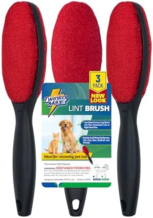 Twinko Max Lint Brush for Pet Hair, Reusable Lint Remover for Clothes