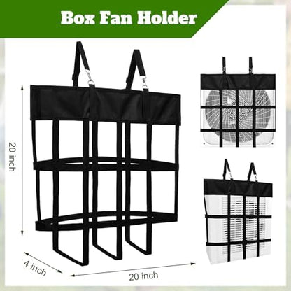 Tessco for you 4 Pcs Box Fan Holders for Horse Stall, Nylon Bag,Black