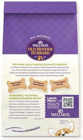 Old Mother Hubbard Wellness Classic Just Vegg'n Dog Biscuits, Natural Training Treats, Sweet Potato, Oats, Apple and Carrot Flavor, Mini Size, 20 oz Bag, (Pack of 2)