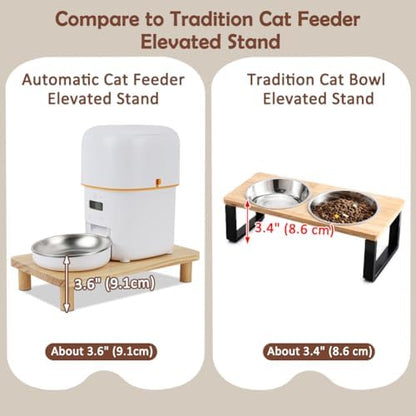 SZEE Cat Food Stand, Elevated Cat Feeder Stand for Automatic Feeder & Bowls