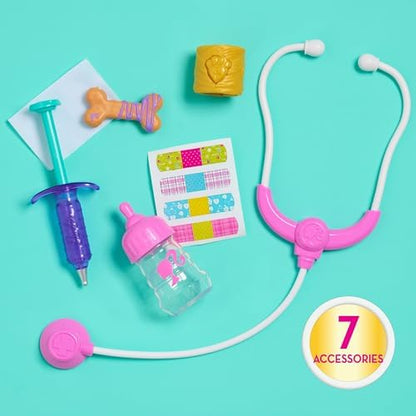 Barbie Puppy Pet Doctor Set, 9-Piece Pretend Play Vet Kit with Plush Dog