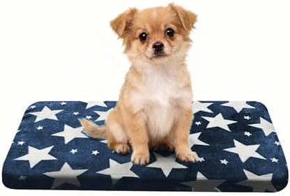 Dog Crate Pad Washable Cat Dog Pet Bed for Crate kennel Small Mat 24in Blue