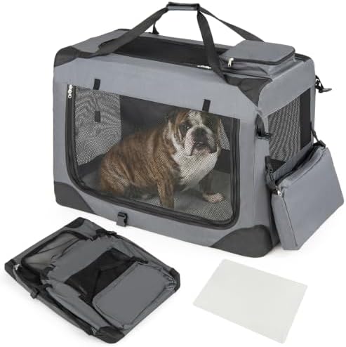 Giantex Collapsible Soft Dog Crate, 33 Inch Portable Travel Dog Kennel