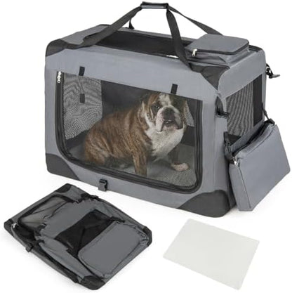 Giantex Collapsible Soft Dog Crate, 33 Inch Portable Travel Dog Kennel