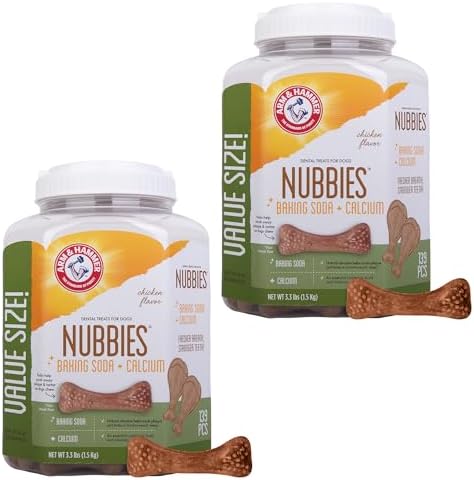Arm & Hammer Nubbies Dental Treats Value Size, Chicken Flavor, 139 Ct, 2-Pk