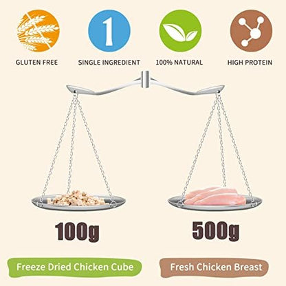 Freeze Dried Cat & Dog Treats, Healthy Chicken Cube Weight Control 5 Ounce