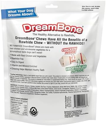 DreamBone Mini Bone Rawhide-Free Dog Treats With Real Protein, 36 Count