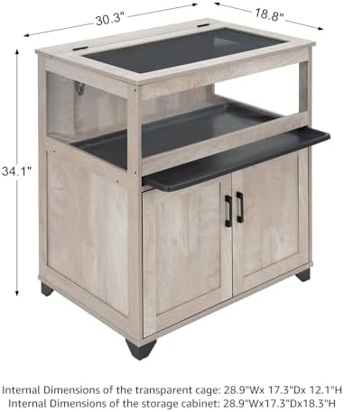 unipaws Hedgehog Cage with Storage Cabinet and Tray, Hamster Cage