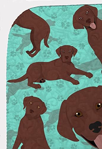 Caroline's Treasures MLM1008LQB Chocolate Labrador Retriever Quilted Blanket 50x60 Artwork Pattern Quilted Throw Blanket for Bed, Couch, Sofa, Soft and Lightweight