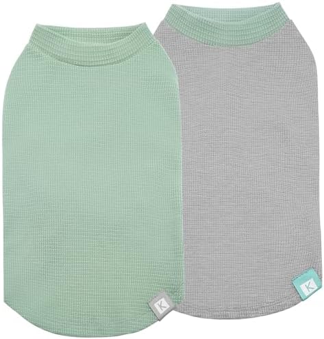 KYEESE 2Pack Waffle Dog Shirt for Small Medium Dogs Solid Dog Sweater