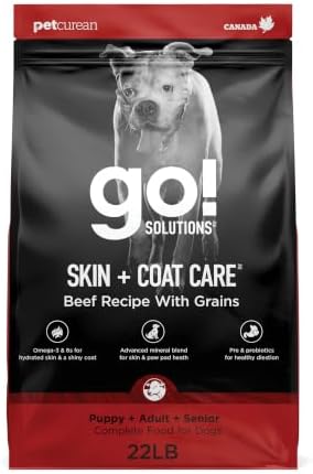 Go! Solutions Skin + Coat Care Beef Dry Dog Food, 22 lb