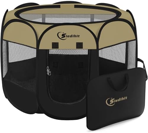 Siedihit Dog Cat Playpen, Medium Puppy Pet Playpen, Dog Crate Tent Cage