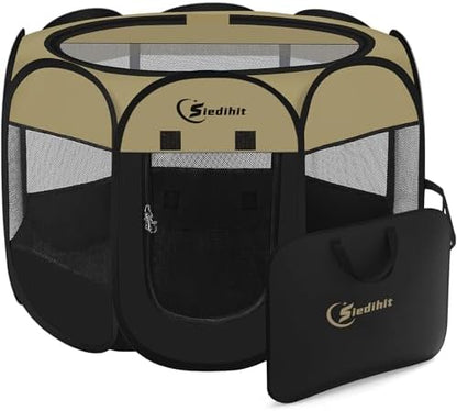 Siedihit Dog Cat Playpen, Medium Puppy Pet Playpen, Dog Crate Tent Cage