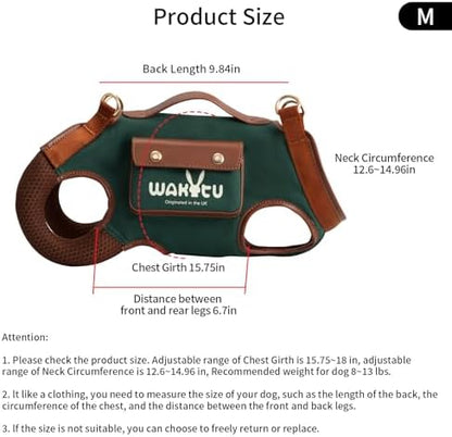 Wakytu Dog Lift Harness Dog Carrier Sling for Small Dogs & Cats,M