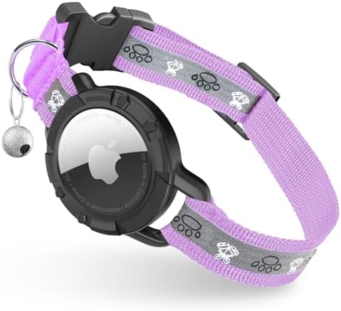 Reflective AirTag Cat Collar, Integrated Cat Collar with Air Tag Holder