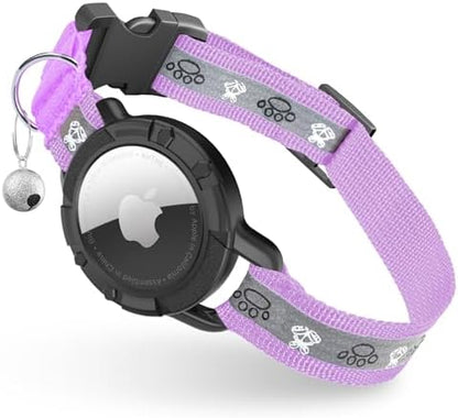Reflective AirTag Cat Collar, Integrated Cat Collar with Air Tag Holder