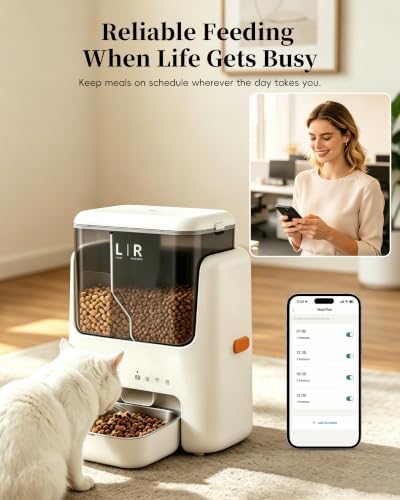 Automatic Cat Feeder, Dual Hopper for Meals & Treats, App Control