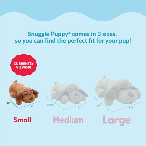 Snuggle Puppy Junior Heartbeat Toy, Calming Comfort, Small Breeds - Biscuit