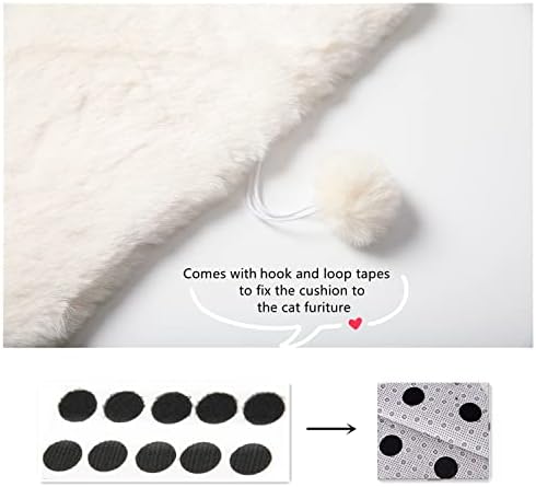 SHENGOCASE 2-Pack 10"x 20" Faux Rabbit Fur Cat Dog Bed Cushion Pad Mat, Cat Tree Tower Replacement Cushion for Window Perch Carrier House Cage Crate Kennel