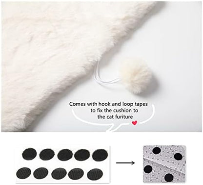 SHENGOCASE 2-Pack 12" Round Faux Rabbit Fur Cat Dog Bed Cushion Pad Mat, Cat Tree Tower Replacement Cushion Pad for Window Perch, Carrier House Cage Crate Kennel Furniture