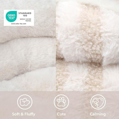 Washable Round Cat Bed Puppy Bed, Soft Corduroy Fleece Pet Bed
