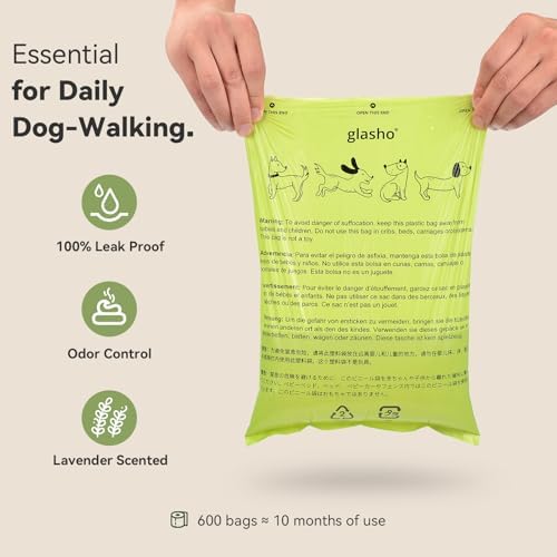 Poop Bags for Dogs, 600 Count, 30 Rolls, Lavender Scented