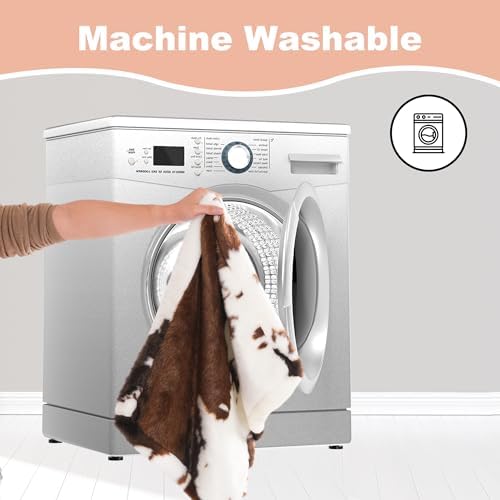 Bedfolks Waterproof Crate Bed, Plush Dog & Cat Bed with Removable Washable Cover, Faux Fur Kennel Pad, 23"x18", Cow Print