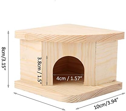 Joyzan Hamster Hideout Wooden House, Chamber Mouse Playing Hiding Chewable