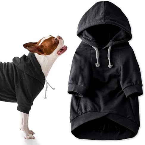 Pet Passion Rocky II Dog Hoodie, Black, Small
