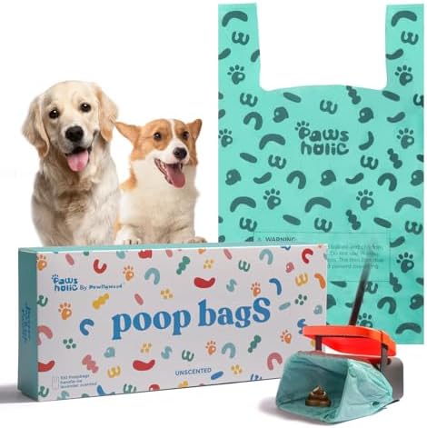 Dog Poop Bags with Handle,fit for Swivel Bin Pooper Scooper,Cornstarch Based Heavy Duty and Leak-Proof Waste Bags for Dog & Cat Litter(100 Count Extra Large 2.6 Gallon,Unscented)