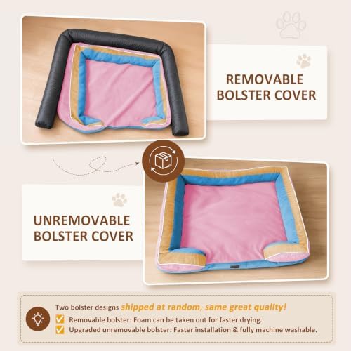 Comfort Expression Orthopedic Dog Bed for Extra Large Dogs with Bolster