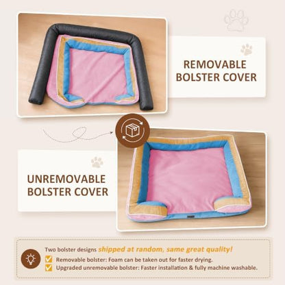 Comfort Expression Orthopedic Dog Bed for Extra Large Dogs with Bolster