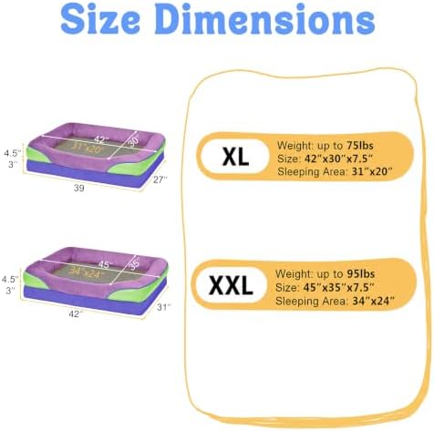 Chez Paw Orthopedic Washable XXL Dog Bed for Extra Large Dogs