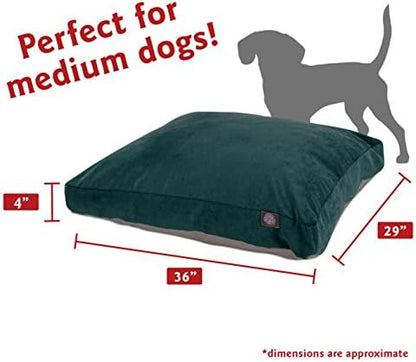 Majestic Pet Rectangular Dog Bed, Medium, 36x29x4 in, Washable, Marine