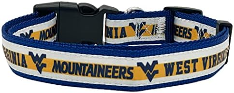 Pets First Collegiate Pet Accessories, Dog Collar, West Virginia Mountaineers, Medium