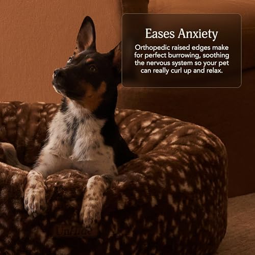 UnHide Floof Pet Bed, Extra Soft Dog Bed with Removable Faux Fur Cover