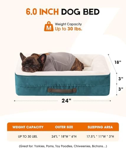 Upvilla Orthopedic Dog Bed, Four-Sided Small Dog Sofa, Washable Cover Blue