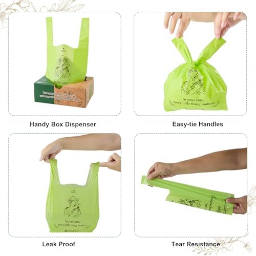 USBOO Disposable Diaper Bags, 300 Count, Rainbow