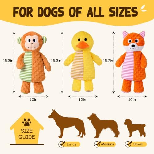 No Stuffing No Squeak Plush Dog Chew Toys