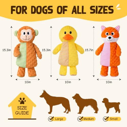 No Stuffing No Squeak Plush Dog Chew Toys